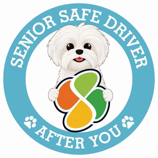 カーサイン 高齢者マーク SENIOR SAFE DRIVER マルシーズー ステッカー シール 直径13cm 肉球 日本製 車