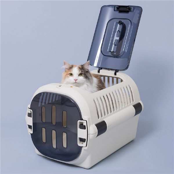 ペットキャリー M リッチェル キャンピングキャリー ファインR ダブルドア アイボリー 犬 猫 ハードキャリー クレート ペットハウス 日本製 自動車 シートベルト固定 旅行 通院 お出かけ