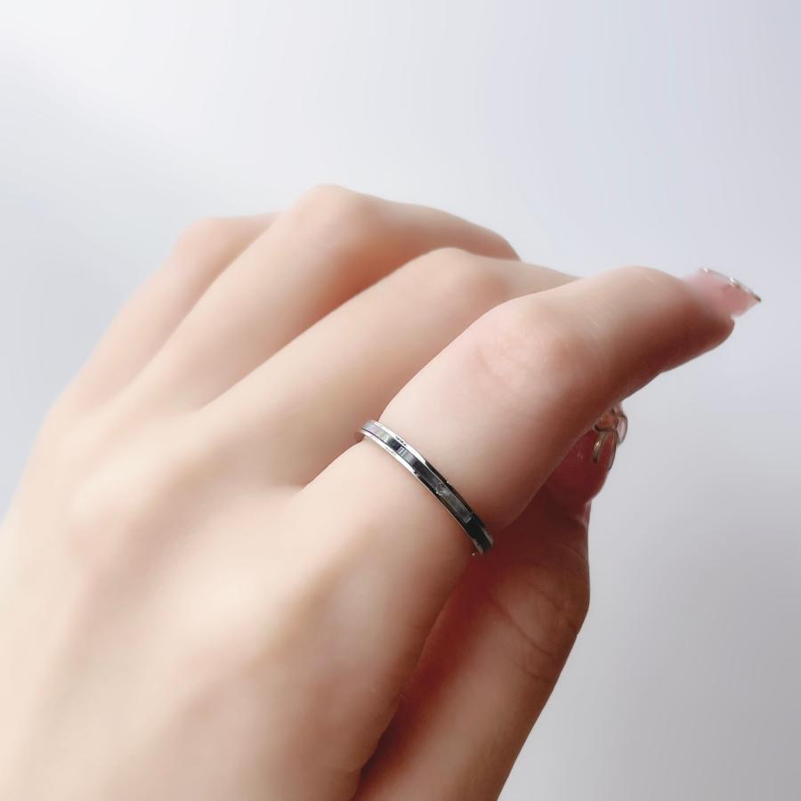 Rve〈レーヴ〉夢をまとうシェルリング｜刻印可能｜ブラック サージカルステンレス 金属アレルギー対応 結婚記念日 夫婦ペア 無料ラッピング ジーラブ 女性ギフト 無料ラッピング ジーラブ