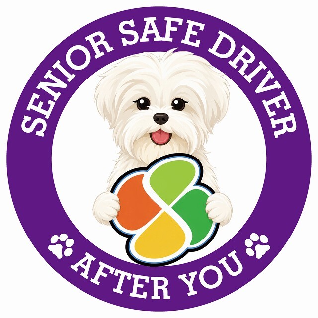 カーサイン 高齢者マーク SENIOR SAFE DRIVER マルーキー ステッカー シール 直径13cm 肉球 日本製 車