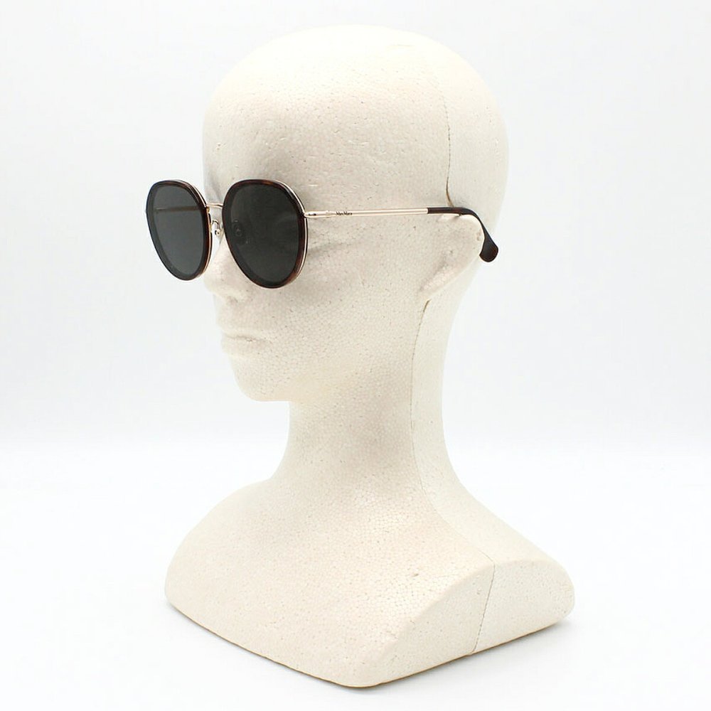 マックスマーラ Max Mara サングラス ノーズパッド UVカット アイウェア ラウンド ボストン MM0148-K/S 52A 57 メンズ レディース ユニセックス ハバナ+グレー 海外正規品