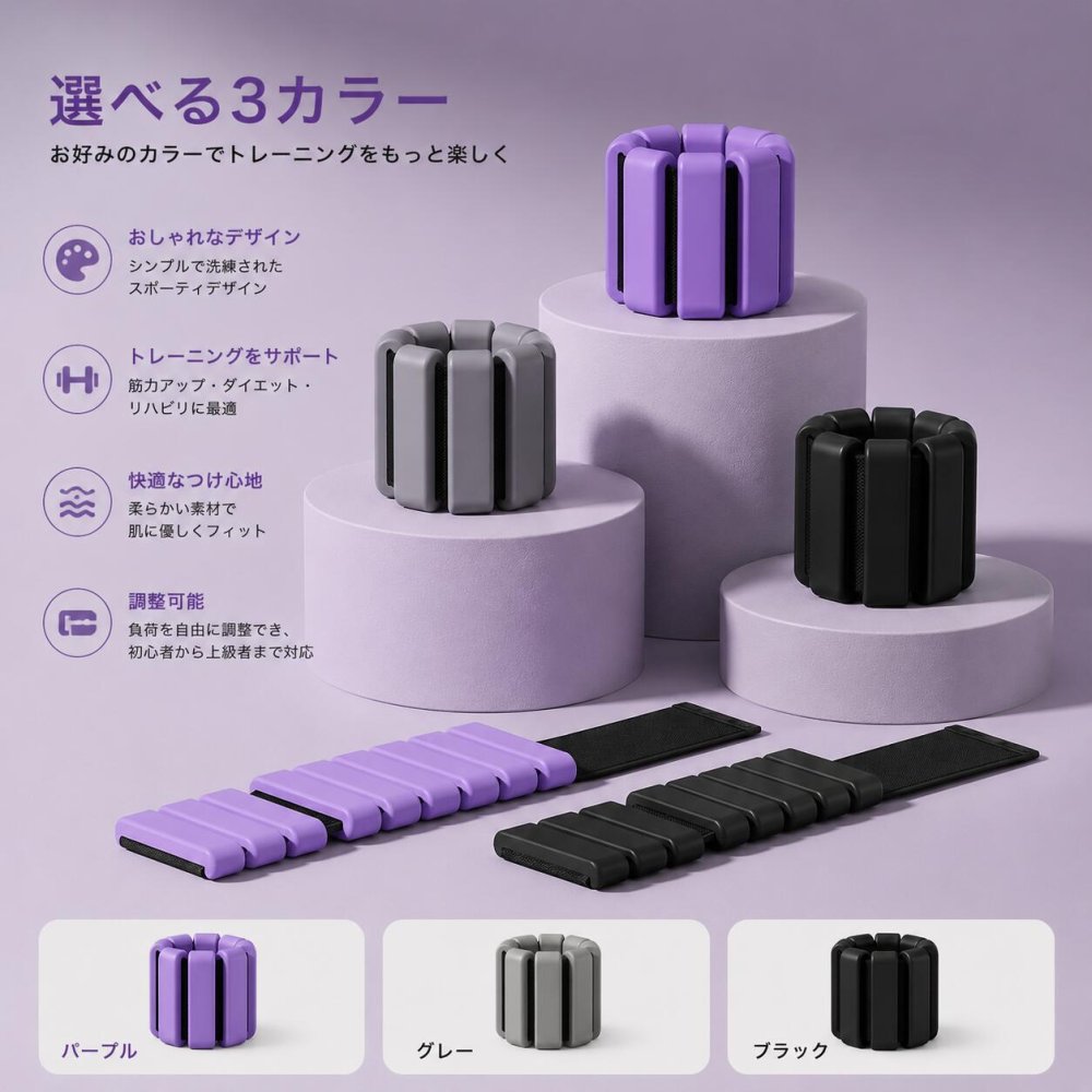 リストウェイト アンクルウェイト 0.5kg×2 1kg×2 手首 足首 ウェイトバンド 筋トレ ウォーキング ダイエット フィットネス リハビリ 男女兼用