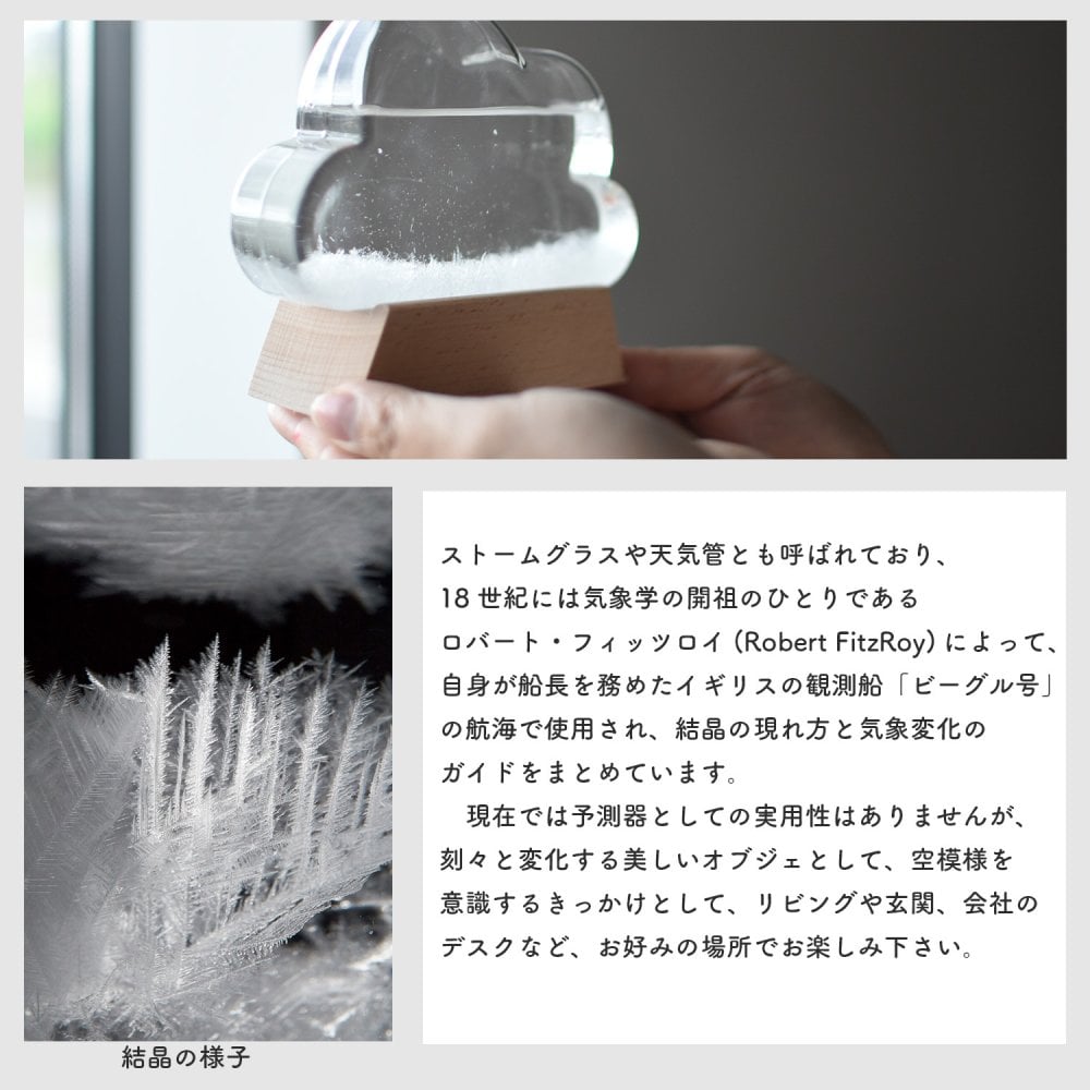 ストームグラス 雲 名入れ 誕生日 記念日 還暦祝い 発表会 結婚祝い 出産祝い 新築祝い インテリア雑貨 おしゃれ オブジェ 気温 天候予測器 クラウド 北欧 雑貨 お祝い メッセージ UVプリント【雲型オブジェ】goods-008