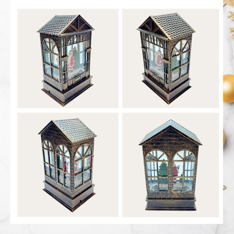 【送料無料】南貿易 スノーイングハウスライトスタンド スノードーム サンタ YP45816SA ミュージック付 クリスマスグッズ ソング メロディー 8曲内蔵 オルゴール調 音楽 キラキラ かわいい きれい 雪 自動 置物 装飾 雑貨 オブジェ プレゼント ギフト 贈り物 誕生日 記念日