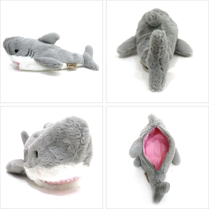  定形外送料無料 ベストエバージャパン ワイルドアニマル ペンケース シャーク サメ ぬいぐるみ 筆箱 ペンポーチ ポーチ 小物入れ
