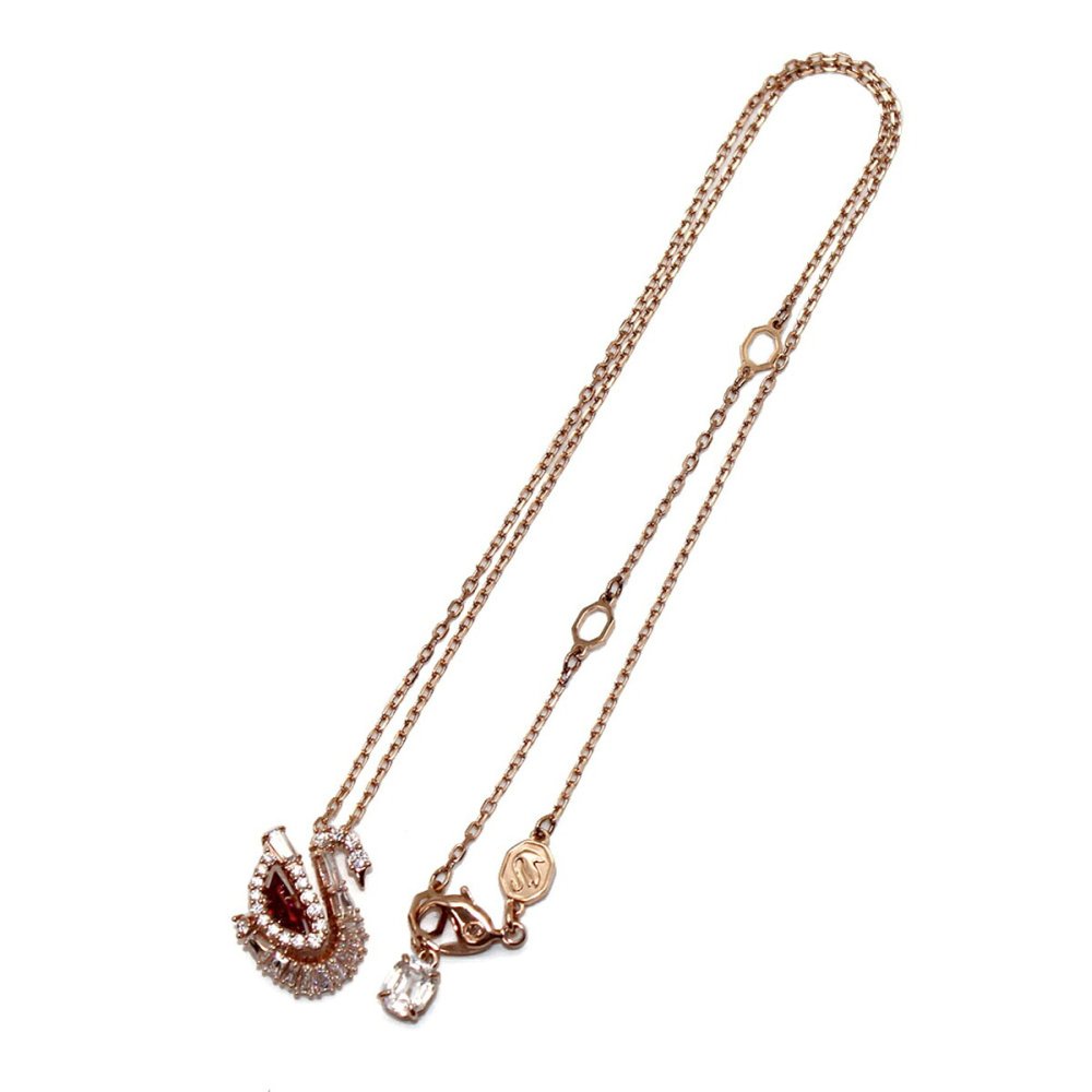 スワロフスキー SWAROVSKI ネックレス ダンシングスワン Swan 5732413 スワン ペンダント アクセサリー レディース ローズゴールド+レッド 海外正規品