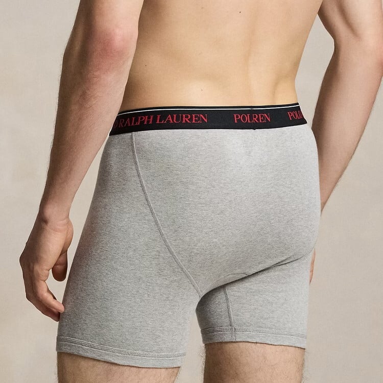 ポロラルフローレン：CLASSIC FIT COTTON ボクサーブリーフ 3PK (アンドーバーヘザー/アイススケートコンボ/ポロブラック)[ボクサーパンツ/ 男性下着/ メンズインナー/人気ブランド/おすすめギフト/誕生日プレゼント/メンズファッション]