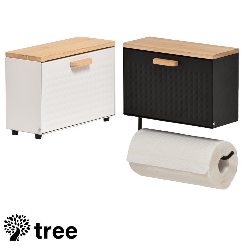 TREE マグネットマルチストッカー TRKS0245 マグネット収納 キッチンペーパーホルダー キッチン収納 シンプルスタイル モダン 角型 スチール 幅27.5cm 奥行11.5cm 高さ24.5cm 新生活