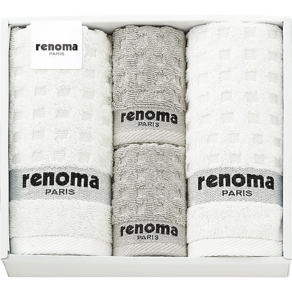 【直送】renoma レノマ フェイスタオル タオルハンカチ セット [26-7515-090] RE2640 綿100% ベトナム製 フェイスタオル2枚 タオルハンカチ2枚 贈り物 ギフト プレゼント 内祝い お返し