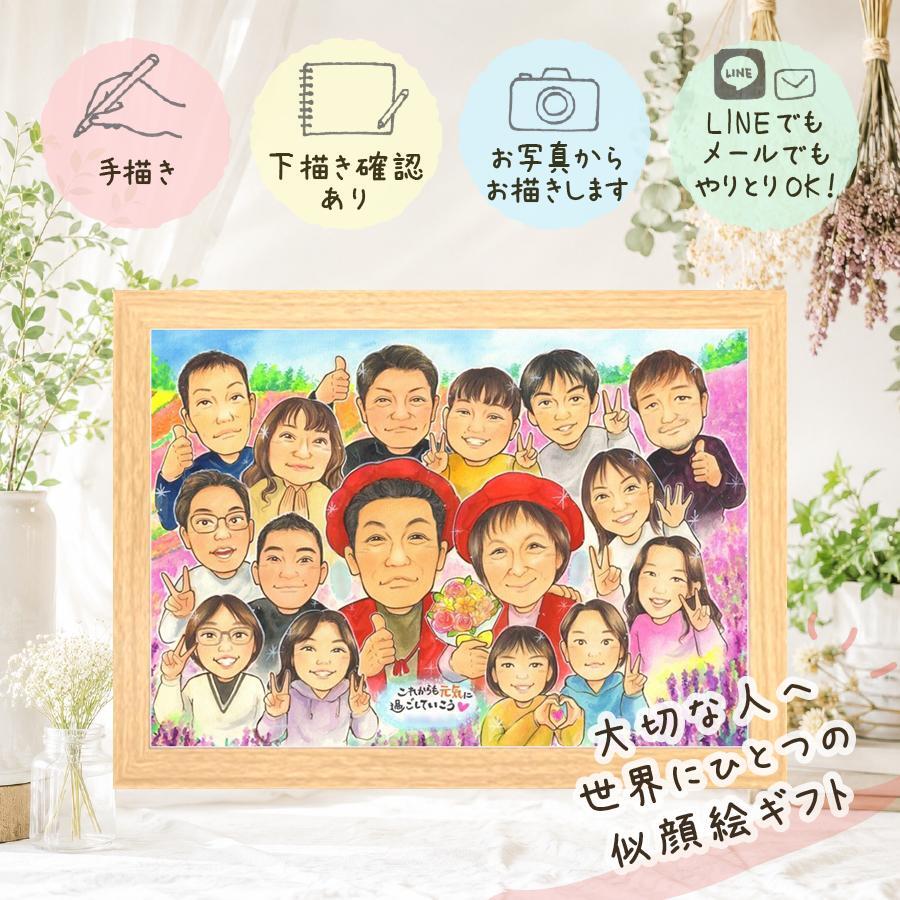ギフト 家族 似顔絵 贈り物 手描き プレゼント 名入れ 記念日 感謝 誕生日 お祝い 記念 大人数 母 両親 祖父母 家族 父 名入れ 修正無料 下書き確認 そっくり 一生もの かわいい 似てる 記念 思い出 感謝 大量注文 ハロウィン 初任給 卒寿祝い 色紙 百寿祝い イラスト 二次会 喜ばれる 披露宴 オリジナル 白寿祝い オーダーメイド ブライダルギフト