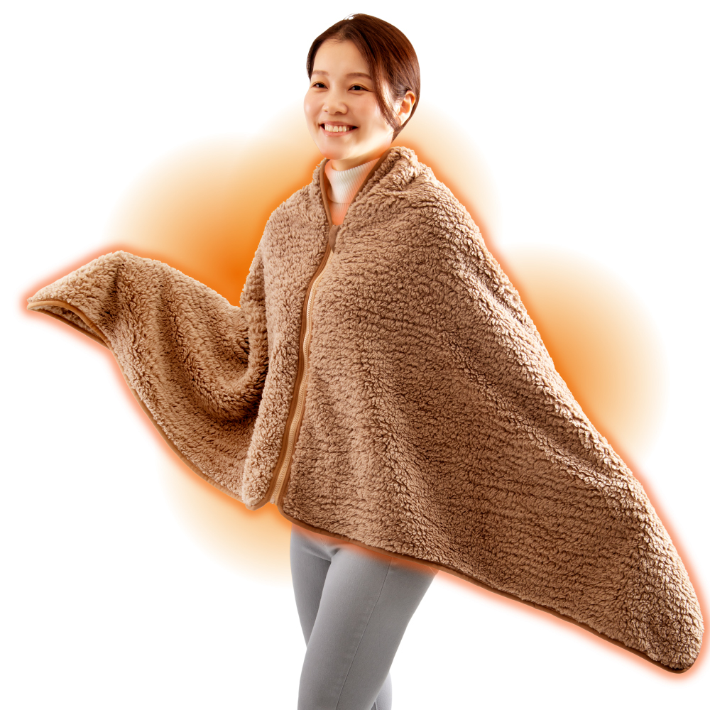 極暖 ぽかぽかポンチョ 着る毛布 大判 ブランケット 着るブランケット ふわもこ 起毛 羽織り ひざ掛け ポンチョ レディース メンズ 温活 防寒 冷え対策 UVカット99.9% 近赤外線カット 暖か 車内