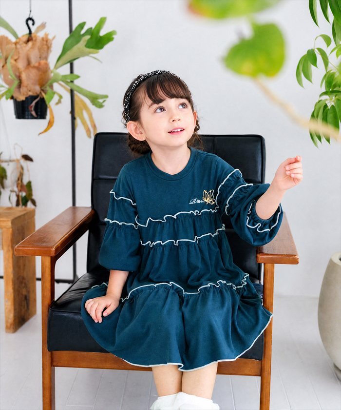 Rora ワンピース 通販 キッズワンピース ティアードワンピース 子どもワンピース お出掛け 通園通学小学生 お出かけデイリー 発表会結婚式 誕生日プレゼント 長袖 春秋冬 可愛いおしゃれ かわいい おしゃれ カジュアル 姉妹お揃い