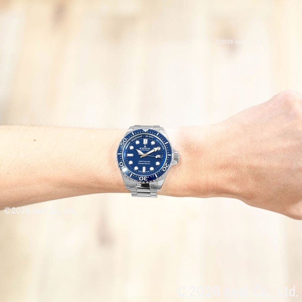 エドックス EDOX ネプチュニアン グランデ リザーブ デイト オートマティック 腕時計 メンズ 自動巻き ダイバーズウォッチ 80801-3BUM-BUIN NEPTUNIAN