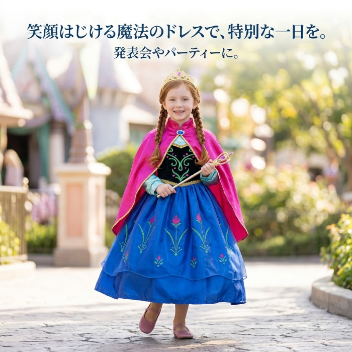 子供ドレス 女の子 プリンセスドレス お姫様ドレス 発表会ドレス キッズドレス フォーマルドレス ロング丈 ブルー 青 ケープ付き ピンクケープ ピアノ発表会 結婚式 七五三 誕生日 パーティー 記念撮影 110 120 130 140 150cm【アウトレット】