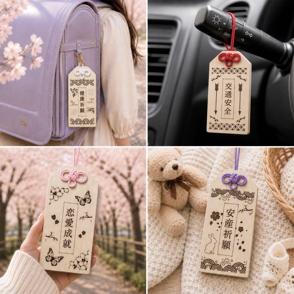 国産ヒノキの木製御守り｜選べる10種類・茂林寺祈祷済み｜名入れ対応｜願いを込めたお守り