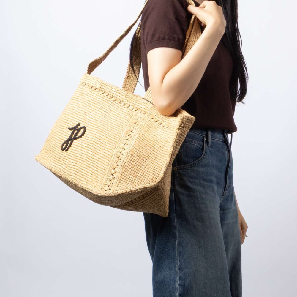 パトゥ PATOU TRAPEZE TOTE BAG GM ラフィア パトゥ ロゴ トラペーズ トート ラージ AC0920215 トートバッグ レディース バッグ
