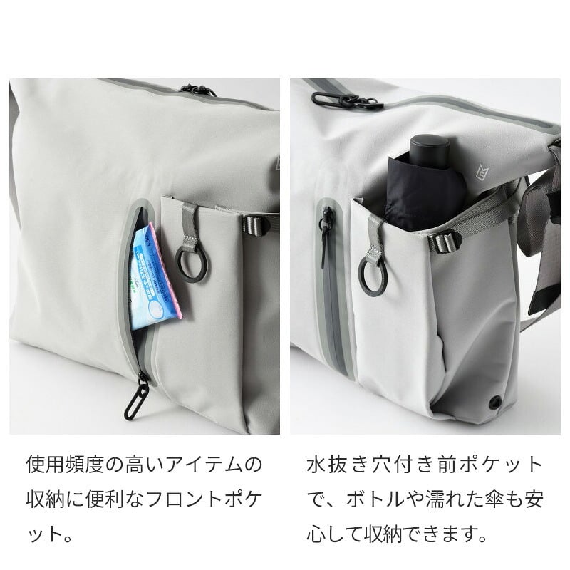 【正規販売】MILESTO ミレスト LIKID リキッド MLS945 ラウンドショルダーバッグ L ラージ 15L 撥水 はっ水 軽量 旅行 海外旅行 ブラック グレー レインバッグ ギフト プレゼント メンズ レディース ブランド グッドデザイン賞 止水ファスナー 男性 女性