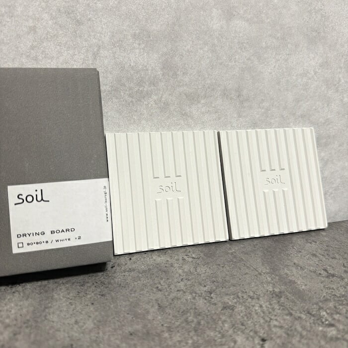 soil DRYING BOARD 2枚入り ワイングラス コップ 水切り 珪藻土 自然素材 高い吸水性 キッチン用品 おしゃれ 日本製