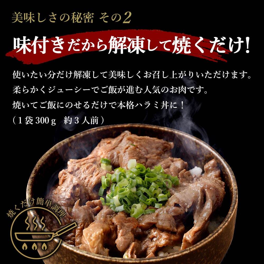 牛ハラミ(サガリ)秘伝の醤油たれ漬け300g×2～6袋