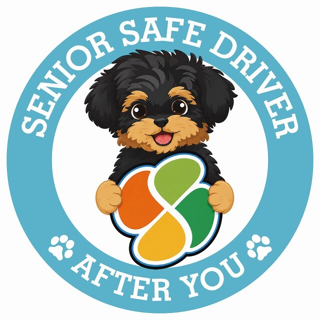 カーサイン 高齢者マーク SENIOR SAFE DRIVER ヨープー ステッカー シール 直径13cm 肉球 日本製 車