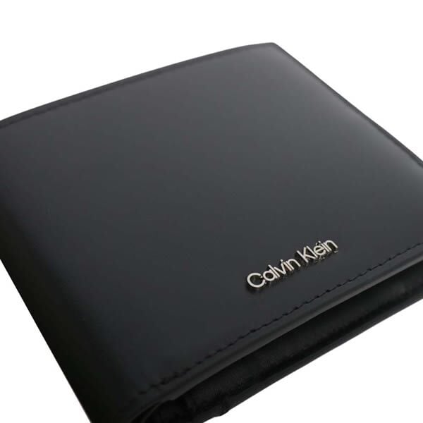 カルバンクライン CALVIN KLEIN 二つ折り財布 折り畳み RAISED EW BILLFOLD WITH COIN lv04d1163g-ub1 ブラック BLACK