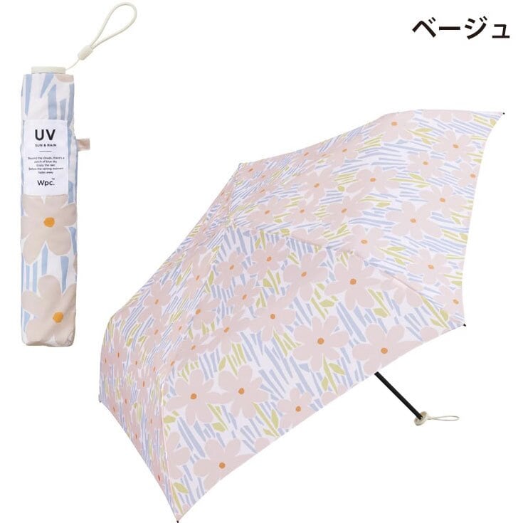 wpc. フラワーアンドステム mini 花柄 フラワー 総柄 ミニ 折り畳み傘 晴雨兼用 定形外 送料無料 日傘 雨傘 傘 UVカット AL02-045-002 撥水 軽量 wpc