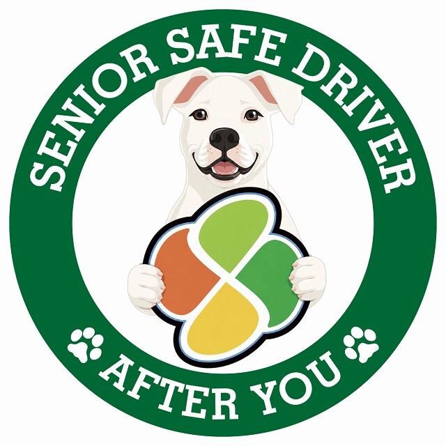 カーサイン 高齢者マーク SENIOR SAFE DRIVER ドゴアルヘンティーノ ステッカー シール 直径13cm 肉球 日本製 車