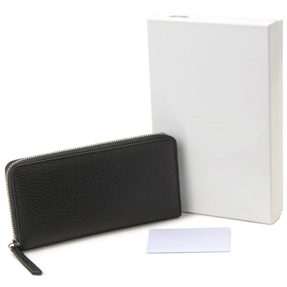 メゾン マルジェラ　Maison Margiela　ラウンドファスナー財布　S56UI0110 P4455 T8013　ブラック　レザー　ジップアラウンドウォレット