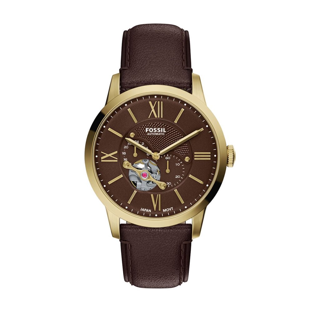 フォッシル FOSSIL 腕時計 メンズ TOWNSMAN アナログ 自動巻き ブラウン レザーウォッチ ME3286【2026 新作】