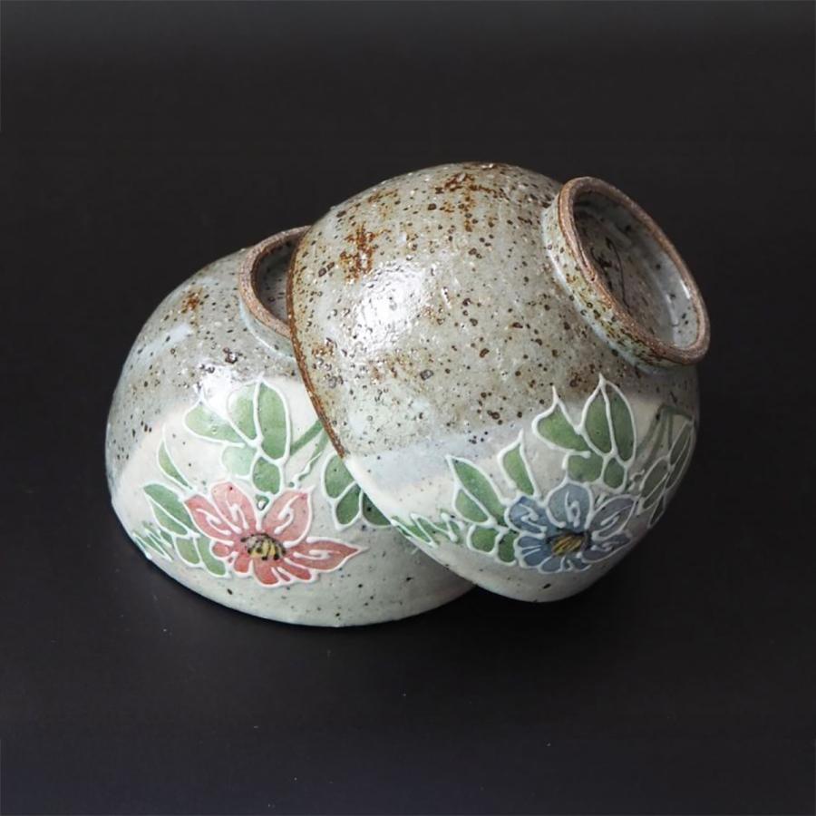 茶碗 飯碗 夫婦茶碗 ご飯茶碗 茶わん 九谷焼 陶器 鉄仙 組飯碗 ペア 2客セット 手描き 和食器 夫婦 ゆのみ お茶碗 ギフト 贈り物 日本製