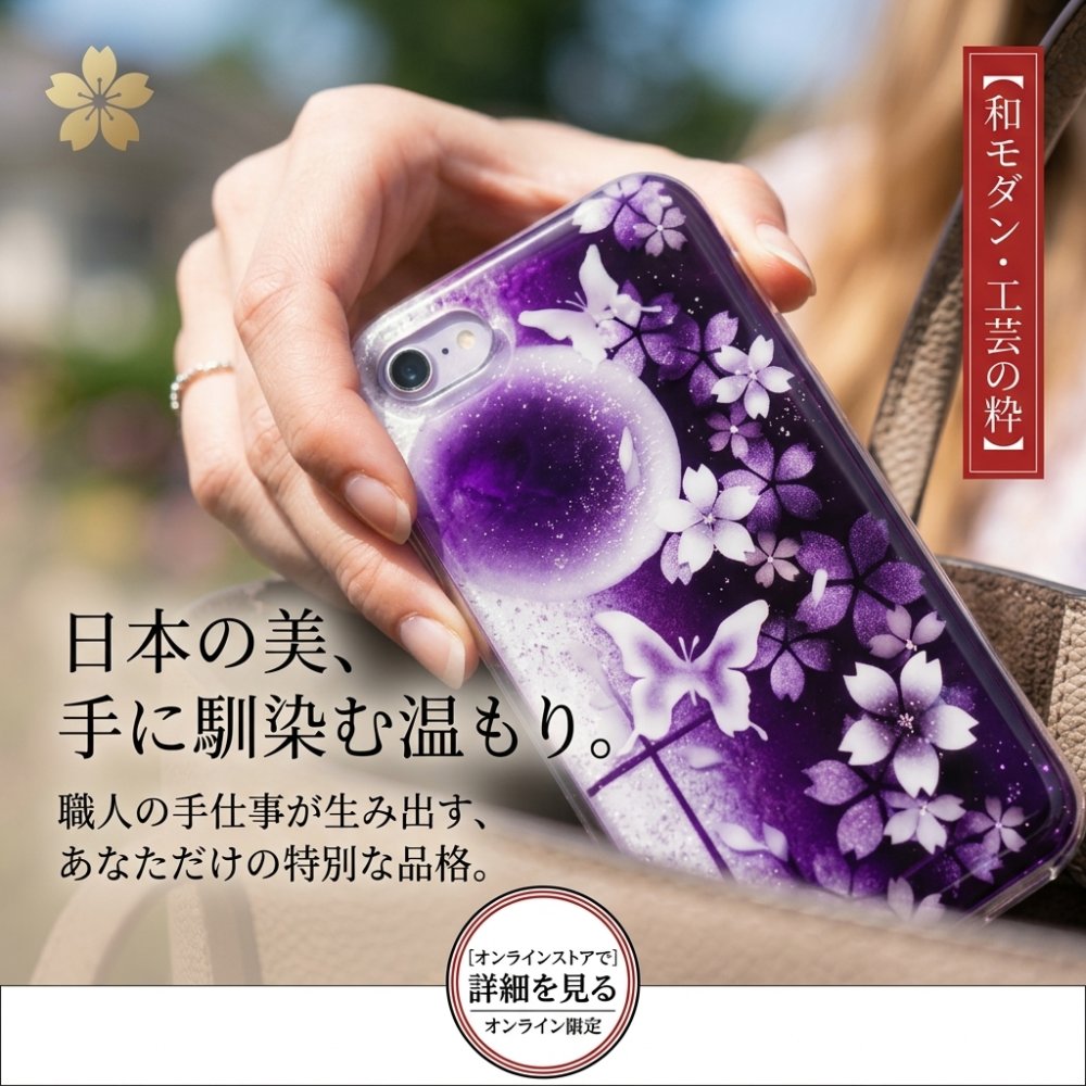 【全機種対応】スマホケース『雨』名入れ 送料無料 和柄 和風 桜 職人 伝統工芸 ハンドメイド ハードケース 手帳型 iPhone 17 Xperia AQUOS Android 各機種対応