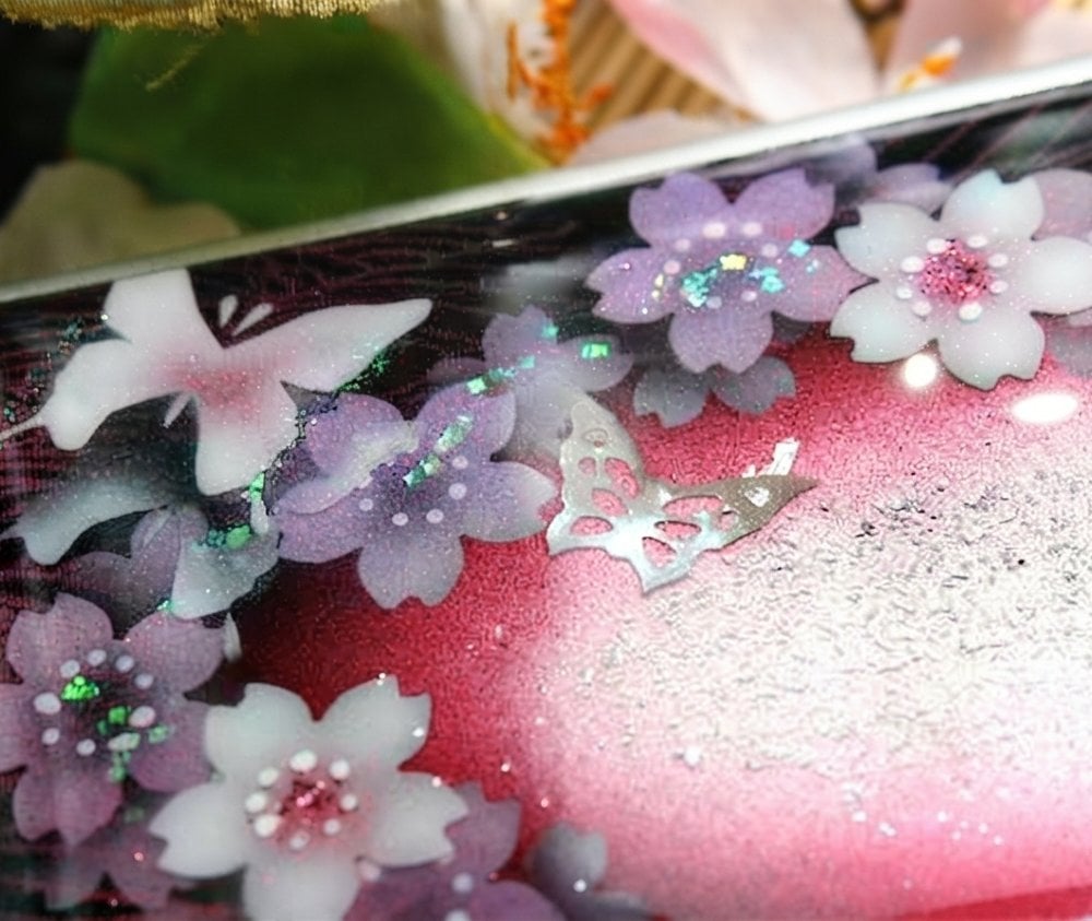名刺入れ『値』和柄 和風 カードケース 夜桜 伝統工芸 職人 手作り 名入れ 記念日 誕生日 ギフト 送料無料 和風 ハンドメイド 立体彩色 螺鈿風 20代 40代 50代 プレゼント お祝い 還暦 退職 卒業