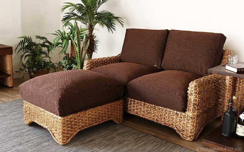 ソファ 座椅子 アジアン家具 ー 2人掛け 2人用 幅126cm ウォーターヒヤシンス おしゃれ アジアン アンティーク ナチュラル リゾート インテリア テイスト 家具 リビング 開梱設置無料