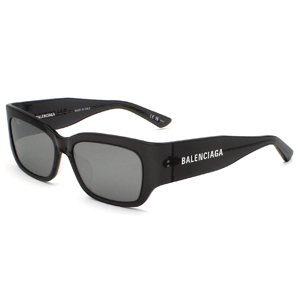 バレンシアガ BALENCIAGA サングラス アジアンフィット UVカット アイウェア スクエア BB0331SK-003 メンズ レディース ユニセックス グレー+シルバー 海外正規品