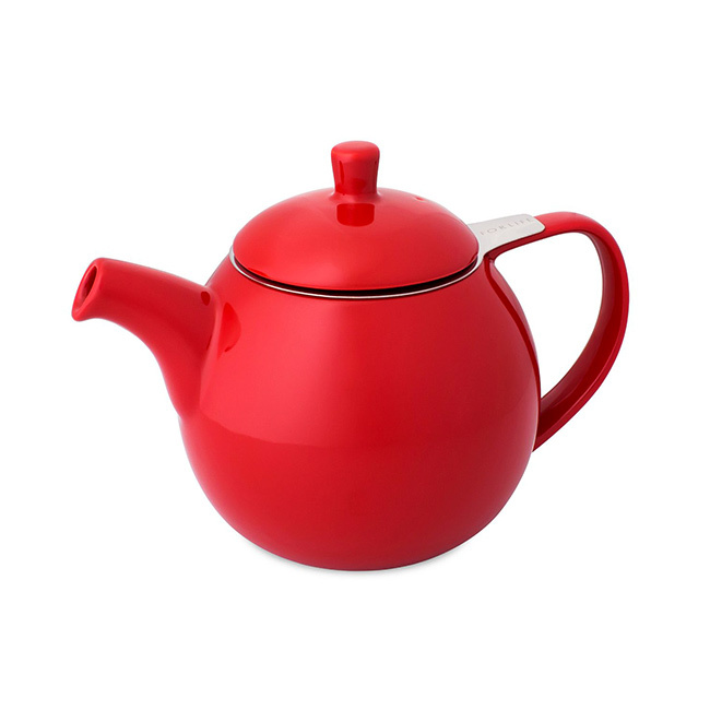TEATRADING カーヴ ティーポット[お茶 ポット 耐熱 食洗機で洗える 陶器 食洗機対応 電子レンジ対応 丸い 紅茶ポット 紅茶 急須 ストレーナー付き 茶こし ティーサーバー おしゃれ かわいい 北欧 韓国 デザイン 茶こし付き]