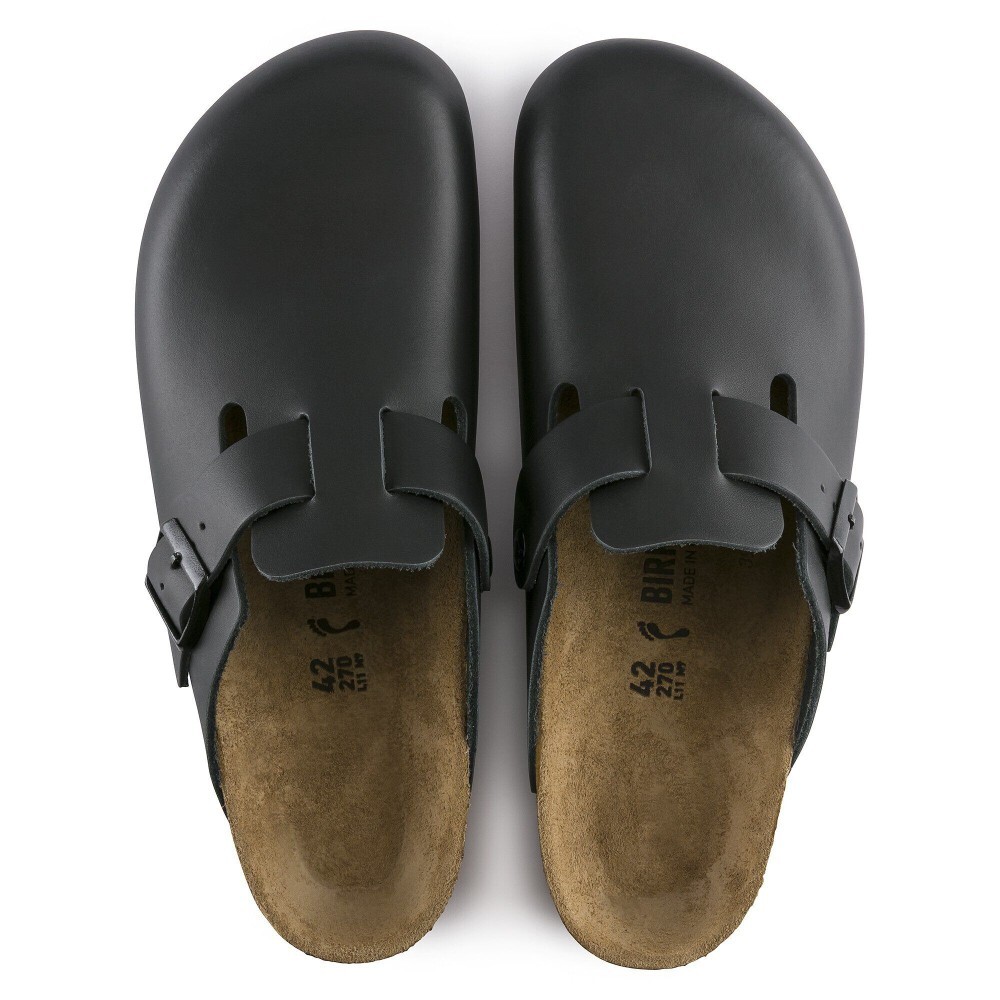ビルケンシュトック ボストン サンダル クロッグ メンズ 0060191 BIRKENSTOCK Boston ナチュラルレザー 本革 レギュラー幅 黒 ブラック カジュアル シンプル