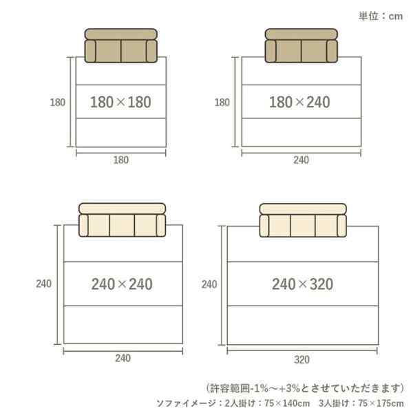 ラグ 長方形 い草 自然素材 シンプル ボーダー 裏面すべり止め付き 滑りにくい 抗菌防臭 約6畳 約240×320cm