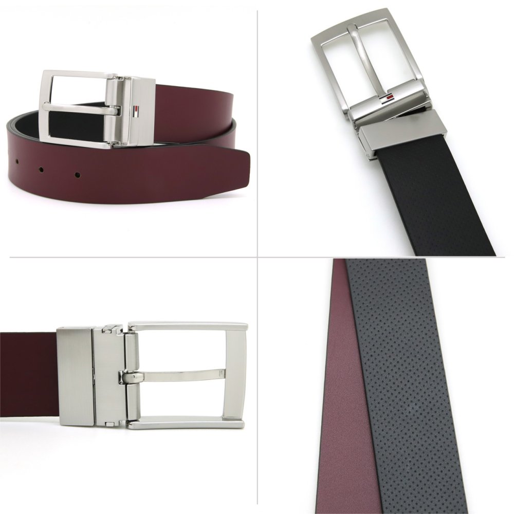 トミーヒルフィガー メンズベルト リバーシブル レザー 回転式バックル TOMMY HILFIGER ブランド ベルト メンズ ブラック バーガンディ ネイビー ブラウン AM0AM14566 選べる2カラー 【ラッピング無料 誕生日 お祝い プレゼント ギフト 贈り物】 送料無料