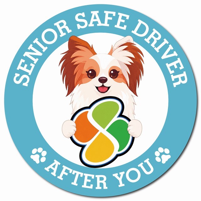 カーサイン 高齢者マーク SENIOR SAFE DRIVER ファレーヌ マグネット 強力 直径13cm 肉球 日本製 車 ステッカー