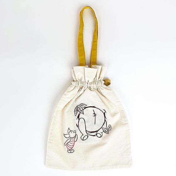 ディズニー プー Winnie The POOH Pooh Series 巾着バッグ バッグ 通勤 通学 巾着 刺繍 イエロー グッズ