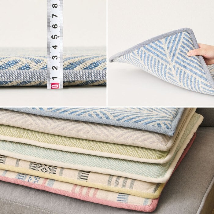 座布団 インド綿 ベンチクッション テラ クラック アルト 43×120cm 綿100% ロングクッション シートクッション 座布団 ウレタン ふっくら ナチュラルな雰囲気で使いやすい おしゃれな馬蹄クッション 座ぶとん ざぶとん フロアクッション 寝具