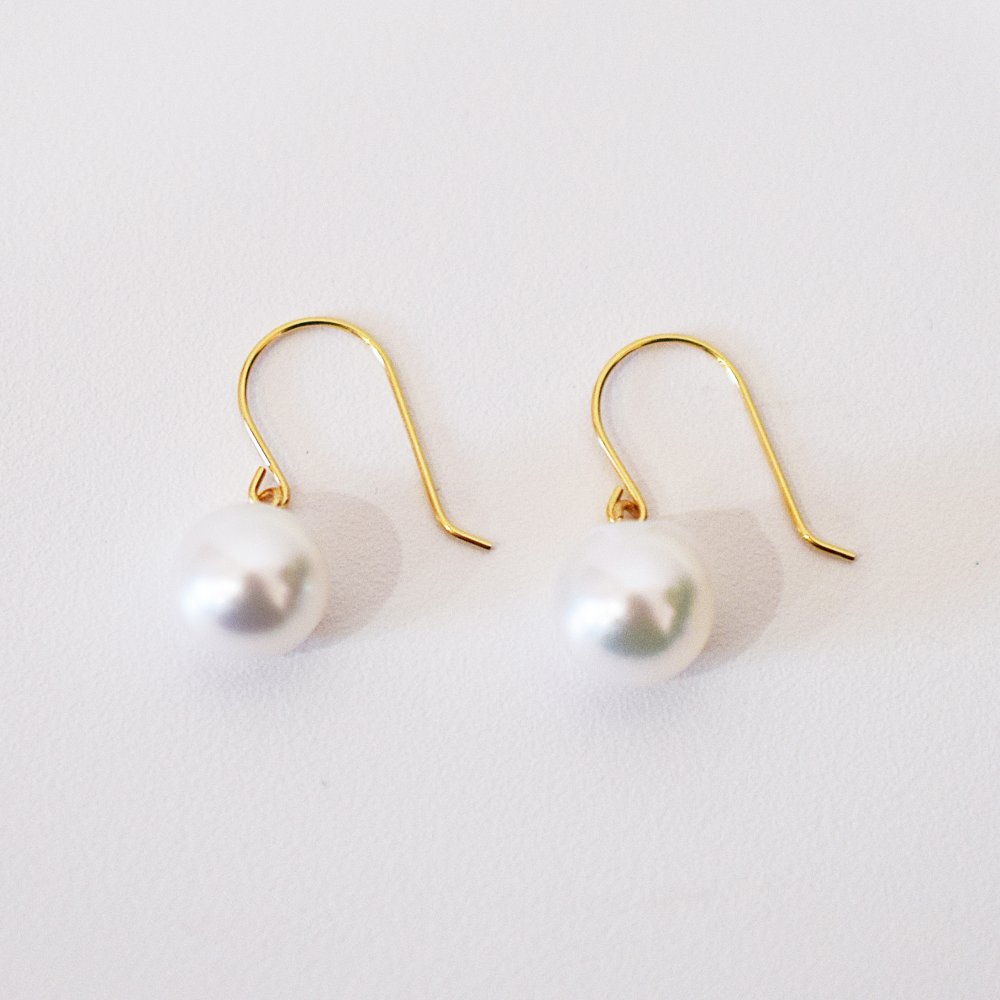 ［pearl431］ 7.5mm - 8mm 揺れる ピアス あこや真珠 シンプル 天草 フォーマル ホワイトピンク 熊本