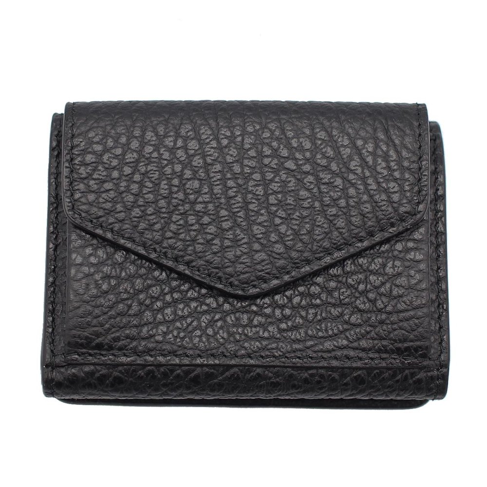 メゾン マルジェラ　Maison Margiela　三つ折り財布　S36UI0416 P4455 T8013　ブラック　レザー　コンパクト財布　ミニウォレット