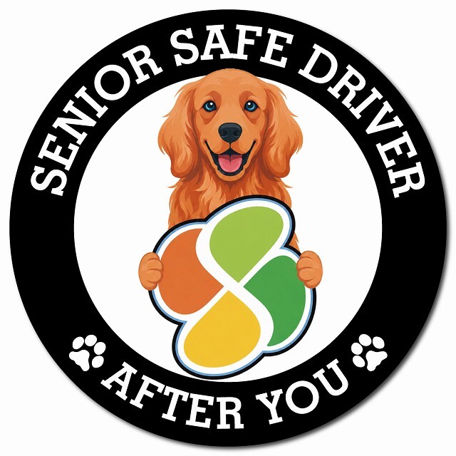 カーサイン 高齢者マーク SENIOR SAFE DRIVER アイリッシュセター マグネット 強力 直径13cm 肉球 日本製 車 ステッカー
