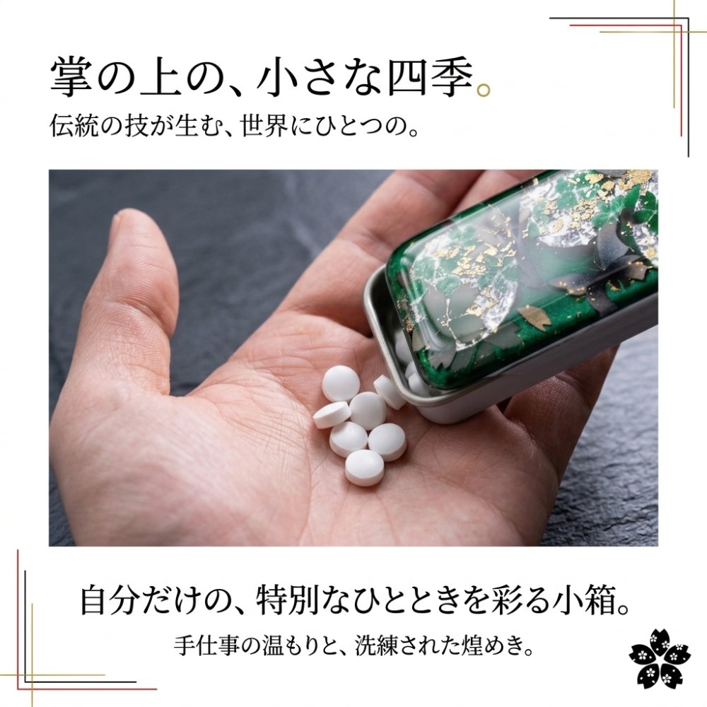職人の手作り！和柄FRISKケース『野』フリスク タブレット ミント 名入れ 職人 手作り ハンドメイド 送料無料 伝統工芸 桜 和モダン 和柄 和風 和雑貨 ギフト プレゼント 贈り物