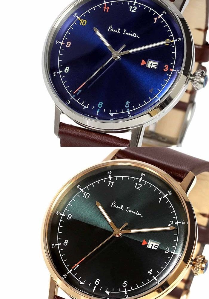 ポールスミス Paul Smith 腕時計 メンズ 革ベルト 41mm レザー クラシック ブランド 人気 ゲージ GAUGE グリーン ブラック シルバー パープル ネイビー ブラウン