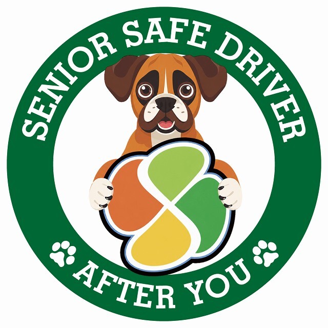 カーサイン 高齢者マーク SENIOR SAFE DRIVER ボクサー ステッカー シール 直径13cm 肉球 日本製 車