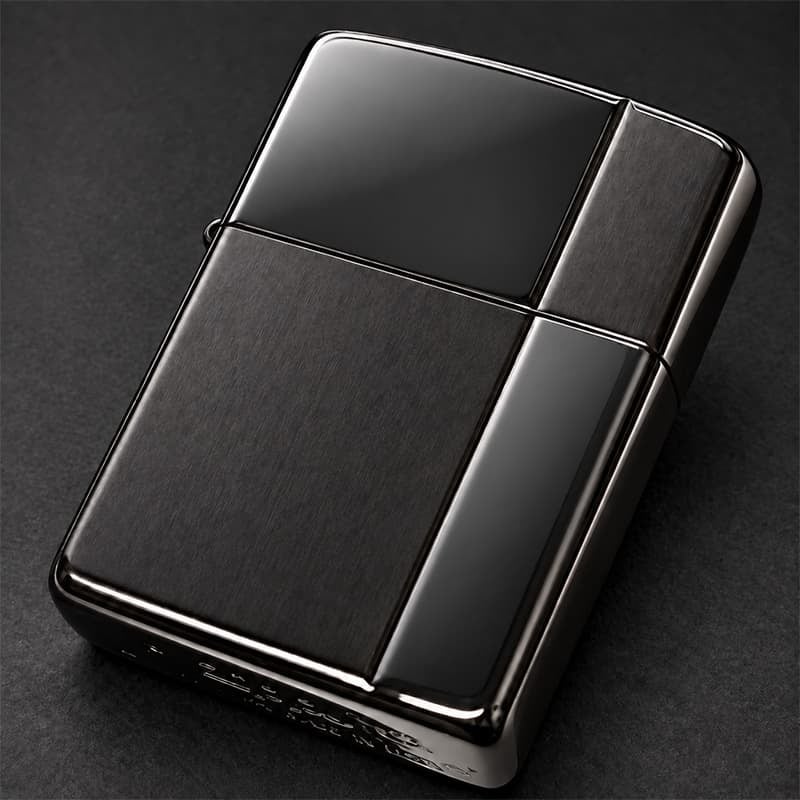 ZIPPO アーマー ジッポ ライター サテン＆ミラー スタンダード 彫刻 両面加工 ブラック かっこいい ギフト 重厚 動画有り シンプル おしゃれ 高級 メンズ プレゼント