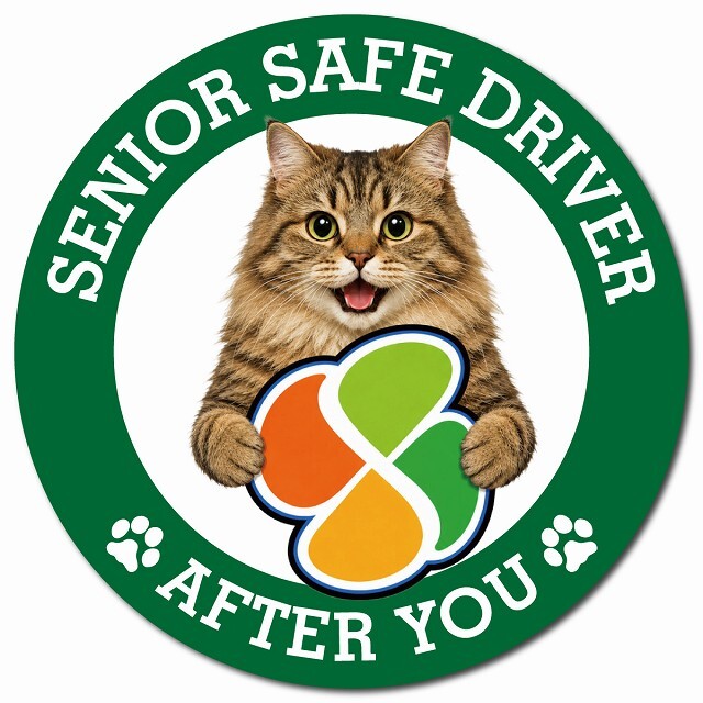 カーサイン 高齢者マーク SENIOR SAFE DRIVER サイベリアン マグネット 強力 直径13cm 肉球 日本製 車 ステッカー