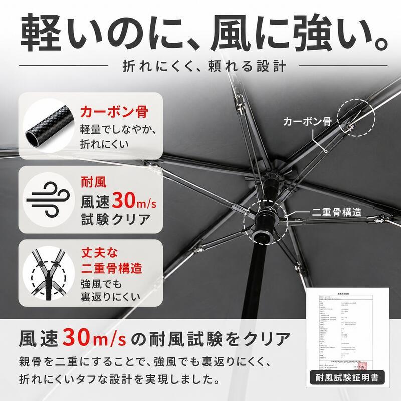 日傘 折りたたみ傘 軽量 55cm 完全遮光100％ UVカット100％ UPF50+ 晴雨兼用 レディース メンズ 遮熱 超軽量133g カーボン骨 タフ二重骨 耐風 コンパクト 折り畳み傘 紫外線対策 男女兼用 estaa 通勤 通学 プレゼント 傘